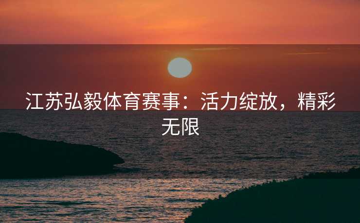 江苏弘毅体育赛事：活力绽放，精彩无限