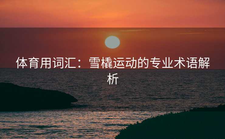 体育用词汇：雪橇运动的专业术语解析