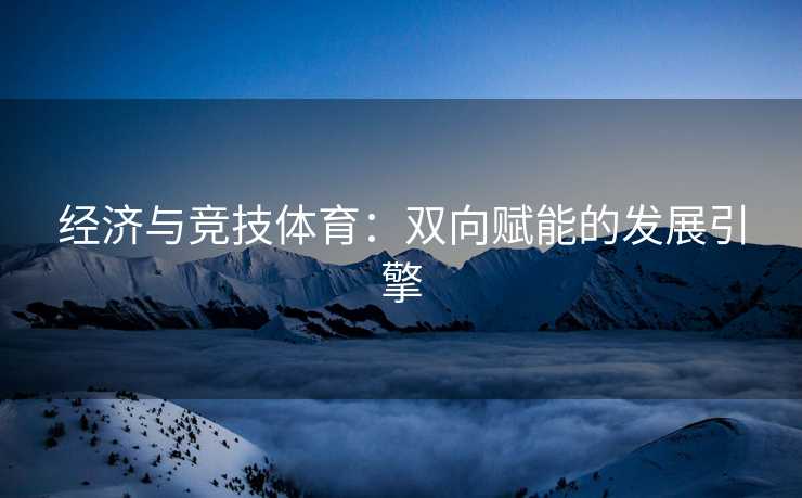 经济与竞技体育：双向赋能的发展引擎