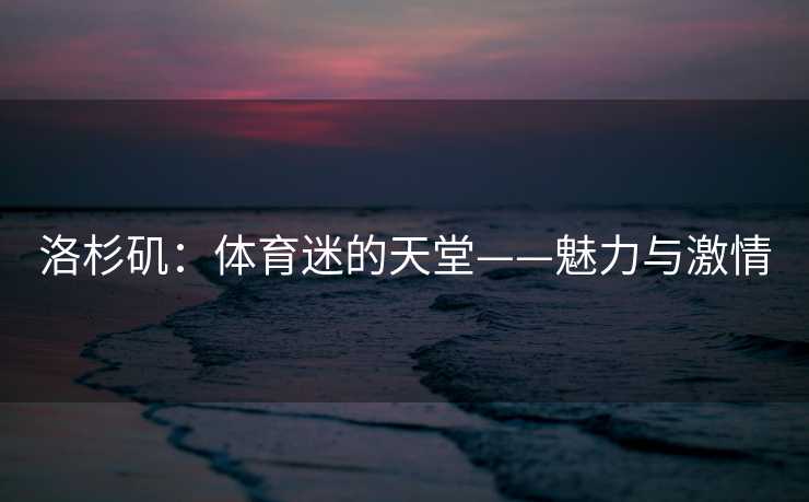 洛杉矶：体育迷的天堂——魅力与激情