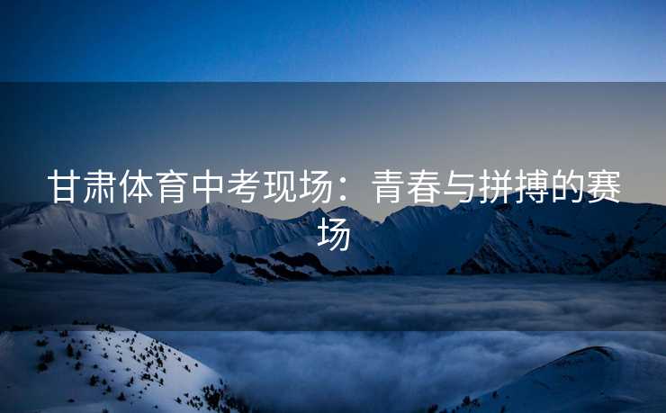 甘肃体育中考现场：青春与拼搏的赛场
