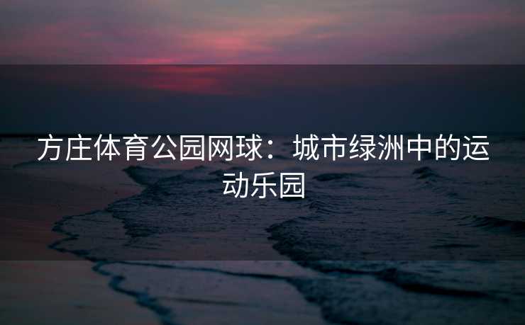 方庄体育公园网球：城市绿洲中的运动乐园
