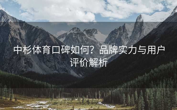 中杉体育口碑如何？品牌实力与用户评价解析
