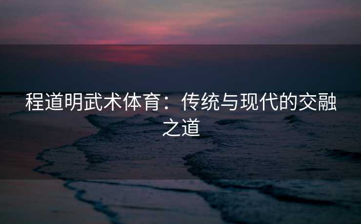 程道明武术体育：传统与现代的交融之道
