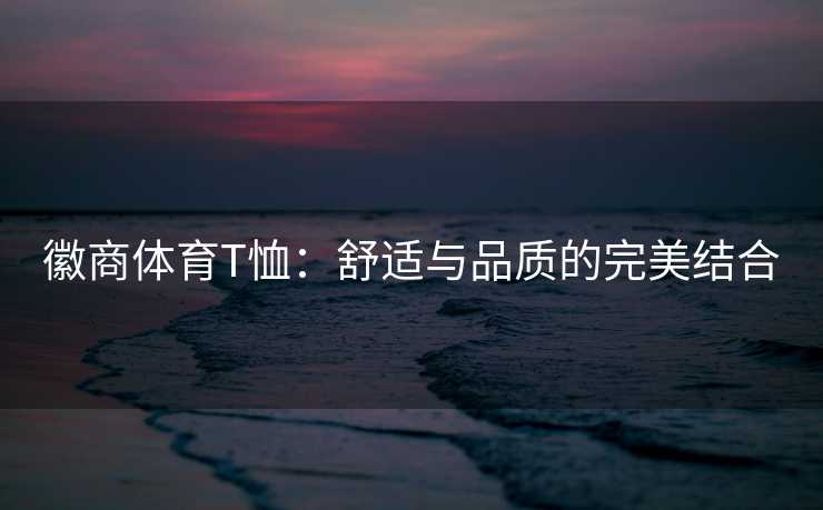 徽商体育T恤：舒适与品质的完美结合