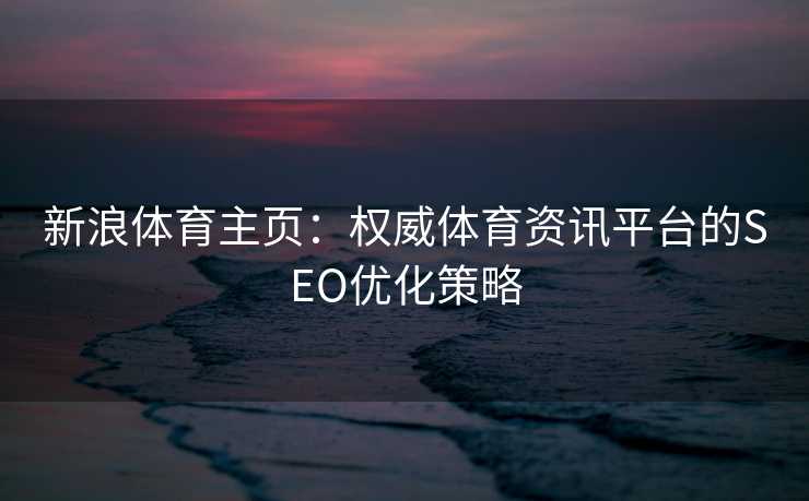 新浪体育主页：权威体育资讯平台的SEO优化策略
