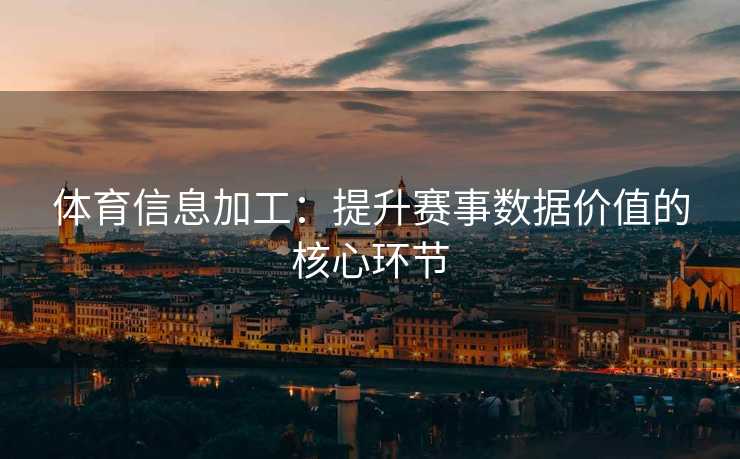 体育信息加工：提升赛事数据价值的核心环节