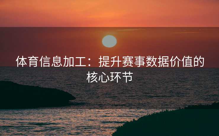 体育信息加工：提升赛事数据价值的核心环节