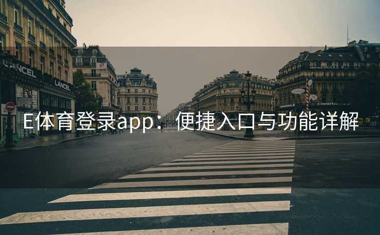 E体育登录app：便捷入口与功能详解