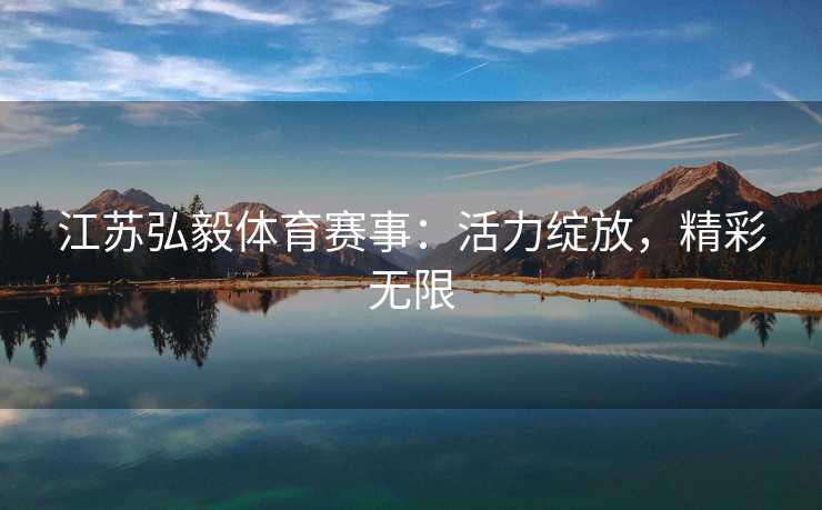 江苏弘毅体育赛事：活力绽放，精彩无限