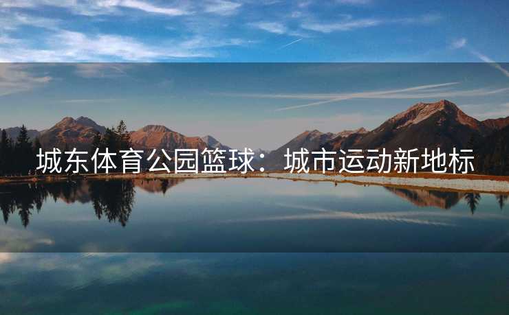 城东体育公园篮球：城市运动新地标